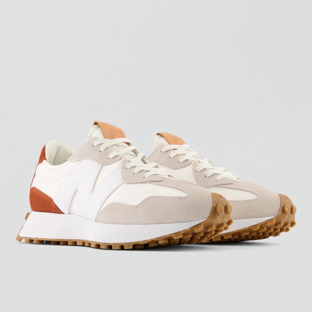 New Balance 327 Cream, White & Rust Classic Sneakers